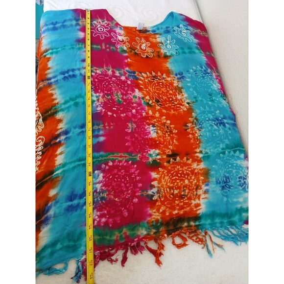 India Boutique Women’s Coverup‎ Free Size Multicolor Embroidery Bohemian Beachy - Picture 10 of 15
